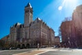 Old Post Office Building in Washington, D.C., with its tower against a blue sky Royalty Free Stock Photo