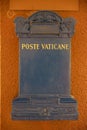 old post office mailbox of the Vatican installed on an orange wall Royalty Free Stock Photo