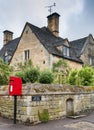 The old post office in the village of Stanton, Cotswolds district of Gloucestershire.  It`s built of Cotswold stone Royalty Free Stock Photo