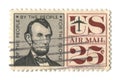 Old postage stamp from USA 25 cent Royalty Free Stock Photo