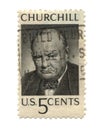 Old postage stamp from USA five cent Royalty Free Stock Photo