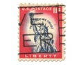 Old postage stamp from USA Liberty Royalty Free Stock Photo