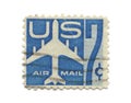 Old postage stamp from USA seven cent Royalty Free Stock Photo