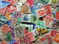 Old postage Stamps Royalty Free Stock Photo