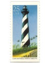 Old postage stamps from USA with Lighthouse Royalty Free Stock Photo