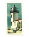 Old postage stamps from USA with Lighthouse Royalty Free Stock Photo