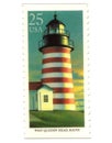 Old postage stamps from USA with Lighthouse Royalty Free Stock Photo