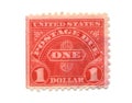 Old postage stamps from USA one Dollar Royalty Free Stock Photo