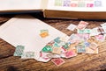 Old postage stamps Royalty Free Stock Photo