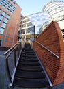 Old power station EC1 in Lodz by fisheye lens - revitalized buildings and machines - EC1 Science and Technology Center Royalty Free Stock Photo