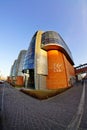 Old power station EC1 in Lodz by fisheye lens - revitalized buildings and machines - EC1 Science and Technology Center Royalty Free Stock Photo