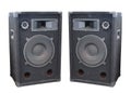 Old powerful stage concerto audio speakers isolated Royalty Free Stock Photo