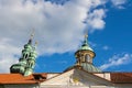 Old Prague, close-up on towers of The Strahov Monastery, Czech Republic