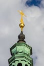 Old Prague, close-up on towers of The Strahov Monastery, Czech Republic