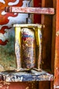 Old prayer wheel inside of the Gangtey Goemba monastery in Phobjikha Valley, Central Bhutan, Bhutan