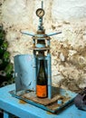 Old press for capping bottles of champagne Royalty Free Stock Photo