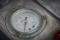 Old pressure gauge on autoclave, pressure gauge in production pr Royalty Free Stock Photo