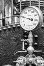 Old pressure gauge on boiler Royalty Free Stock Photo