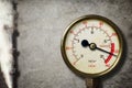 Old Pressure Meter and Pipes Royalty Free Stock Photo