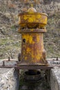 Old primary gyratory crusher in an abandoned mine