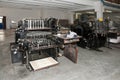 Old print finishing machine Royalty Free Stock Photo