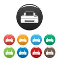 Old printer icons set color Royalty Free Stock Photo