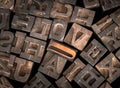 Old Printer Letters Spell out Love