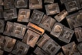 Old Printer Letters Spell out Peace Royalty Free Stock Photo