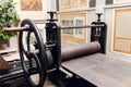 Old printing press, historical exhibition