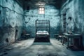 Old prison cell. Solitary confinement in a prison for dangerous criminals Royalty Free Stock Photo