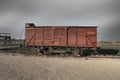 Old Prisoners Transport Wagon at Auschwitz II - Birkenau, former German Nazi Concentration and Extermination Camp - Poland Royalty Free Stock Photo