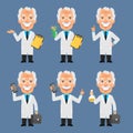Old Professor Holds Suitcase Frog Test Tubes Royalty Free Stock Photo