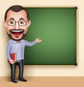 Old Professor Teacher Man Vector Character Speaking or Talking Royalty Free Stock Photo