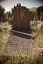 Old prolapsed grave in the sun Royalty Free Stock Photo