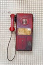 Old public telephone in Bangkok, Thailand. Royalty Free Stock Photo