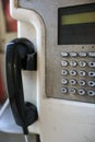 Old public telephone console in england Royalty Free Stock Photo