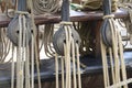 Old pulleys and ropes, marine tools