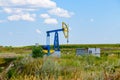 Old pump jack at the field. Petroleum and gas industry Royalty Free Stock Photo