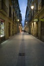 Old quarters at night in Donostia-San Sebastian, Basque region of Spain Royalty Free Stock Photo