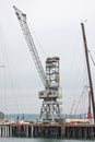 Old quayside crane in Falmouth docks UK Royalty Free Stock Photo