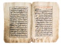 Old quran book over white background
