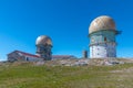 Old radars situated on top of Serra da Estrela mountain in Portu