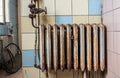 Old radiator in the room Royalty Free Stock Photo