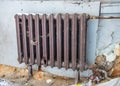 Old radiator in the room Royalty Free Stock Photo