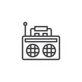 Old radio with antenna outline icon