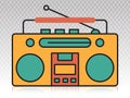 Old radio flat icons on a transparent backgrounds