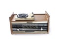 Old radio-gramophone Isolated on white background Royalty Free Stock Photo