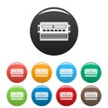 Old radio icons set color Royalty Free Stock Photo