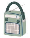 Retro radio with antenna and buttons player vector Royalty Free Stock Photo