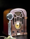 Old Radio and Microphone. Royalty Free Stock Photo